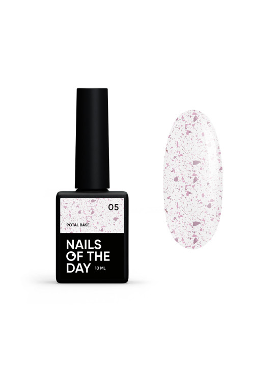 NAILSOFTHEDAY Potal Base 05 – Mleczna Baza Hybrydowa z Różowymi Płatkami NAILSOFTHEDAY Potal Base 05 – Mleczna Baza Hybrydowa z Różowymi Płatkami