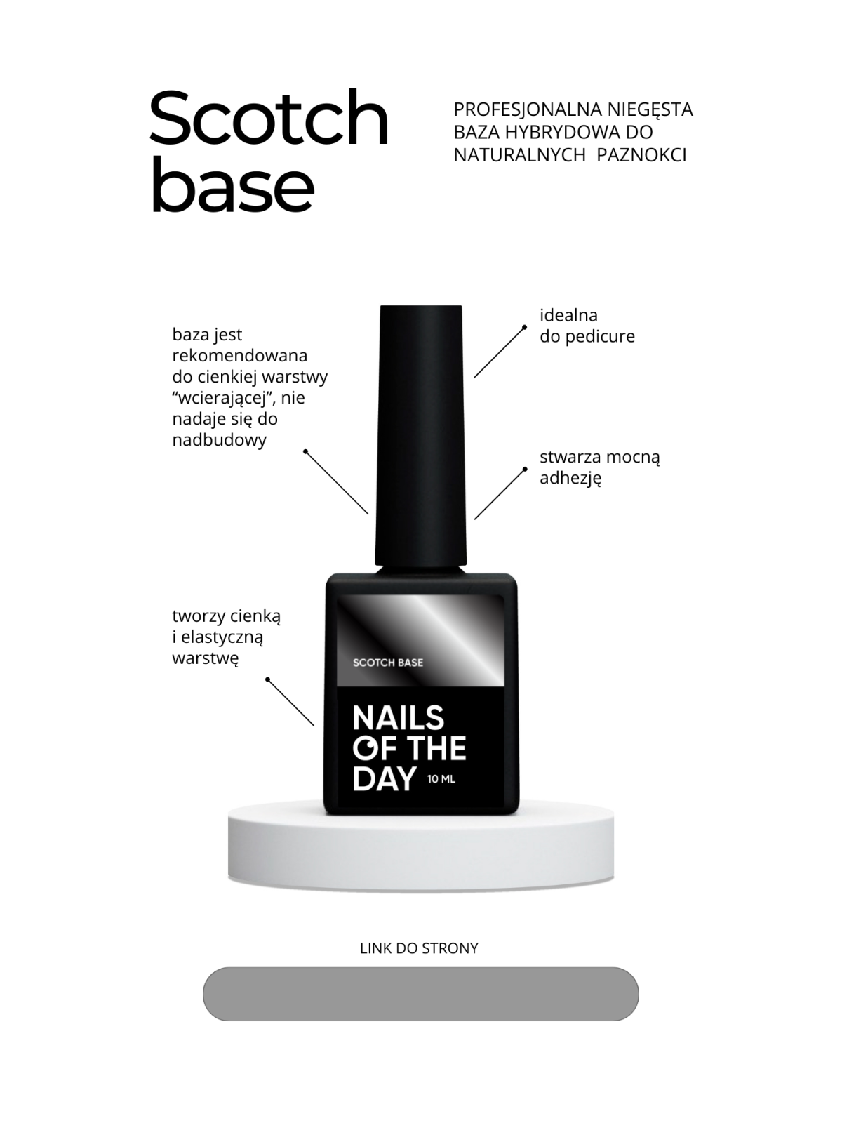 Scotch Base Nailsoftheday – Elastyczna Baza Hybrydowa do Paznokci