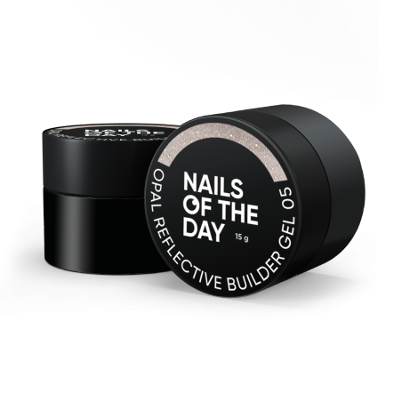 Opal Reflective Builder Gel 05 NAILSOFTHEDAY – Beżowy Żel Budujący z Opalizującym Połyskiem i Drobinkami