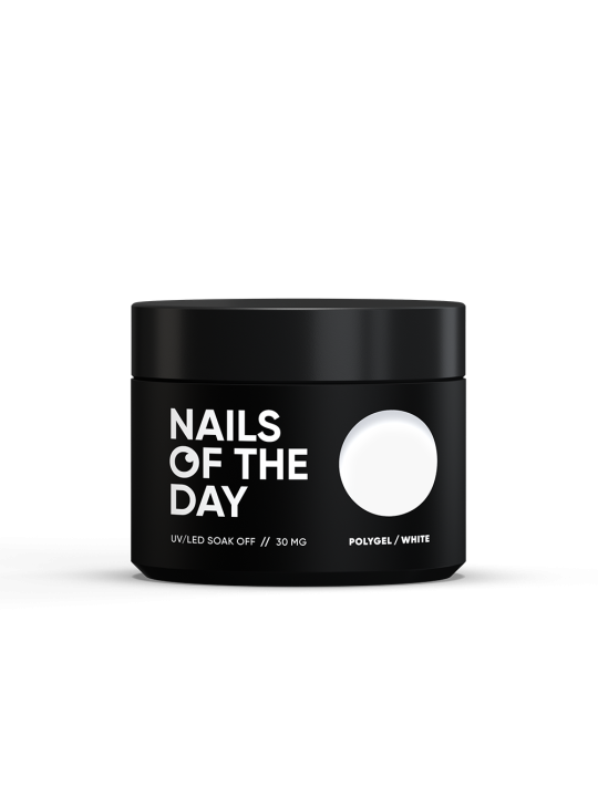 Polygel White NAILSOFTHEDAY – Biały Akrylożel do Przedłużania i Modelowania Paznokci