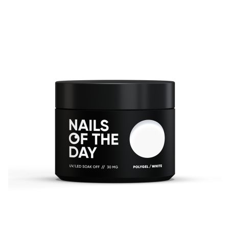 Polygel White NAILSOFTHEDAY – Biały Akrylożel do Przedłużania i Modelowania Paznokci