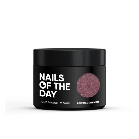 Polygel Shimmer 05 NAILSOFTHEDAY – Ciemnoróżowy Akrylożel z Drobinkami do Przedłużania i Modelowania Paznokci