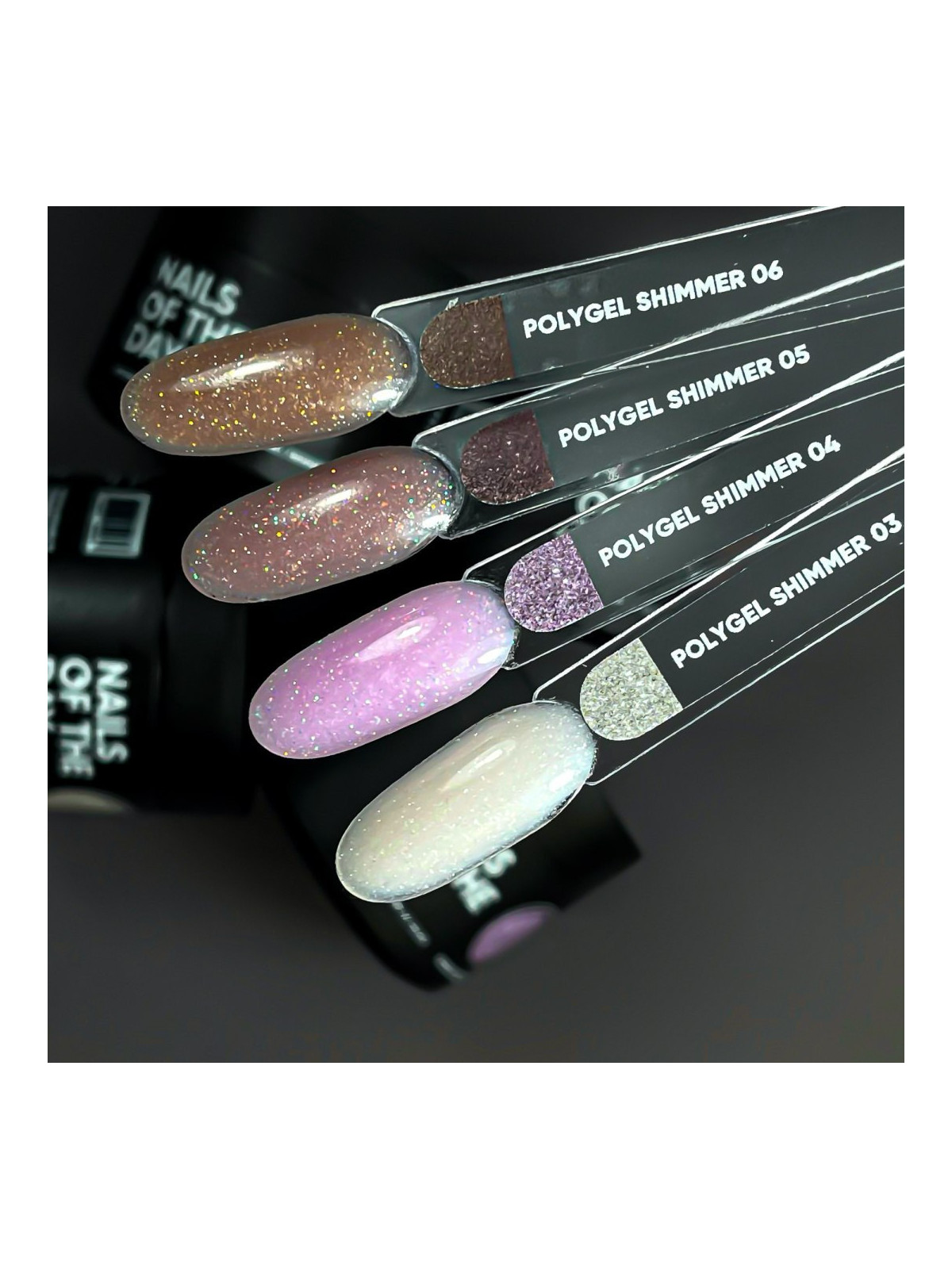Polygel Shimmer 06 NAILSOFTHEDAY – Ciemnobeżowy Akrylożel z Drobinkami do Przedłużania i Modelowania Paznokci