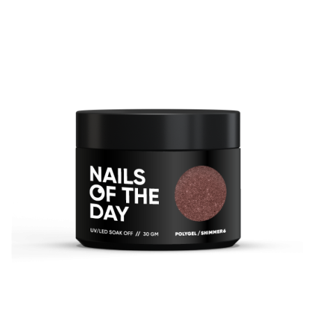 Polygel Shimmer 06 NAILSOFTHEDAY – Ciemnobeżowy Akrylożel z Drobinkami do Przedłużania i Modelowania Paznokci