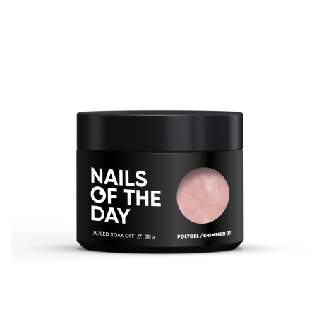 Polygel Shimmer 07 NAILSOFTHEDAY – Różowy Nude Akrylożel z Drobinkami do Przedłużania i Modelowania Paznokci