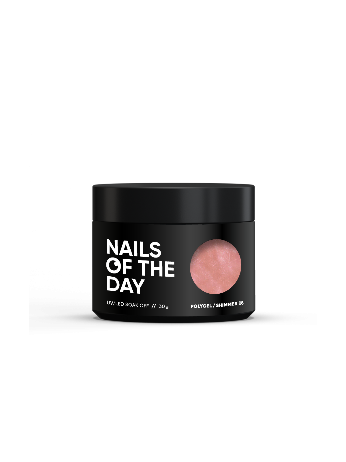 Polygel Shimmer 08 NAILSOFTHEDAY – Różowy Nude Akrylożel z Intensywnym Srebrnym Shimmerem do Przedłużania i Modelowania Paznokci