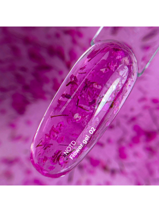 Flower Gel 02 NAILSOFTHEDAY – Różowy Żel Budujący z Suchymi Kwiatami